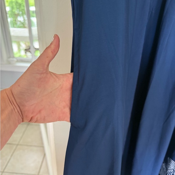 NWT Made with ❤️ Navy Blue Embroidered Boho Lightweight Pleated Midi Dress szXXL - Picture 14 of 16